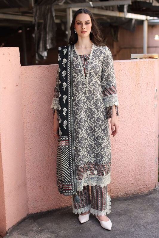 Gul Ahmed Winter 2026 3 Piece Printed Khaddar Suit with Printed Khaddar Dupatta and Printed Trouser