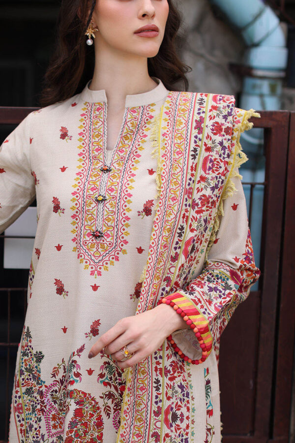 Gul Ahmed Winter 2026 3 Piece Printed Khaddar Suit with Printed Khaddar Dupatta and Printed Trouser–