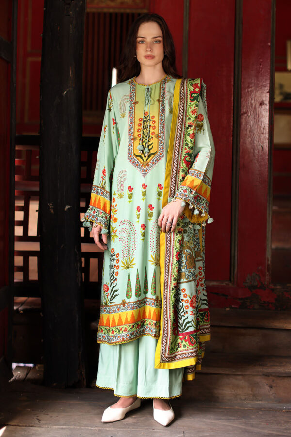 Printed-Linen-Dupatta-Printed-Linen-Shirt-Dyed-Linen-Trouser-Gulahmed-LT-62004-Front Gul Ahmed Winter 2026 3 Piece Printed Linen Suit with Printed Linen Dupatta