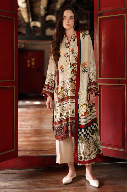 Gul Ahmed Winter 2026 3 Piece Printed Linen Suit with Printed Linen Dupatta