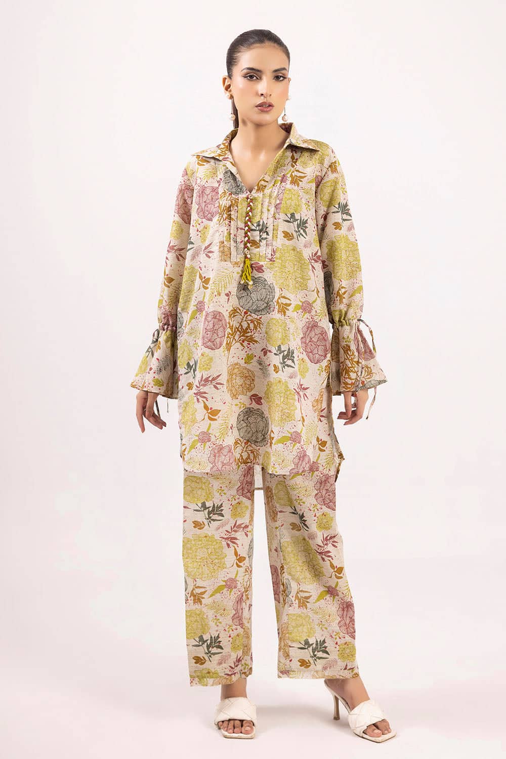 Gul ahmed winter 2026 - 2 piece printed zari stripe self jacquard suit Gul Ahmed Winter 2026 - 2 Piece Printed Zari Stripe Self Jacquard Suit
