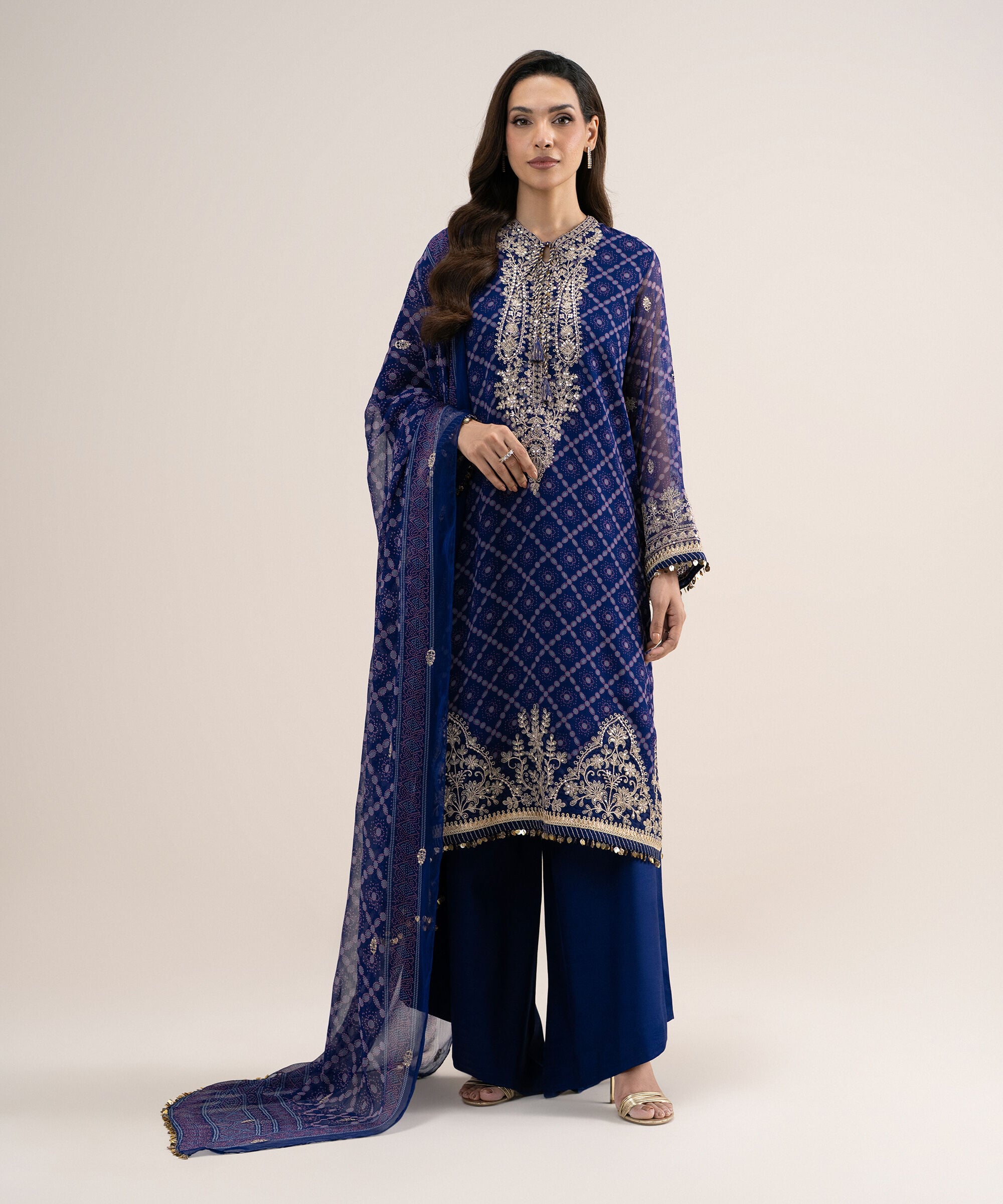 U3pelxs26v77_2 Sapphire Women's Unstitched Embroidered Blended Chiffon Blue 3 Piece Suit – U3PELXS26V77