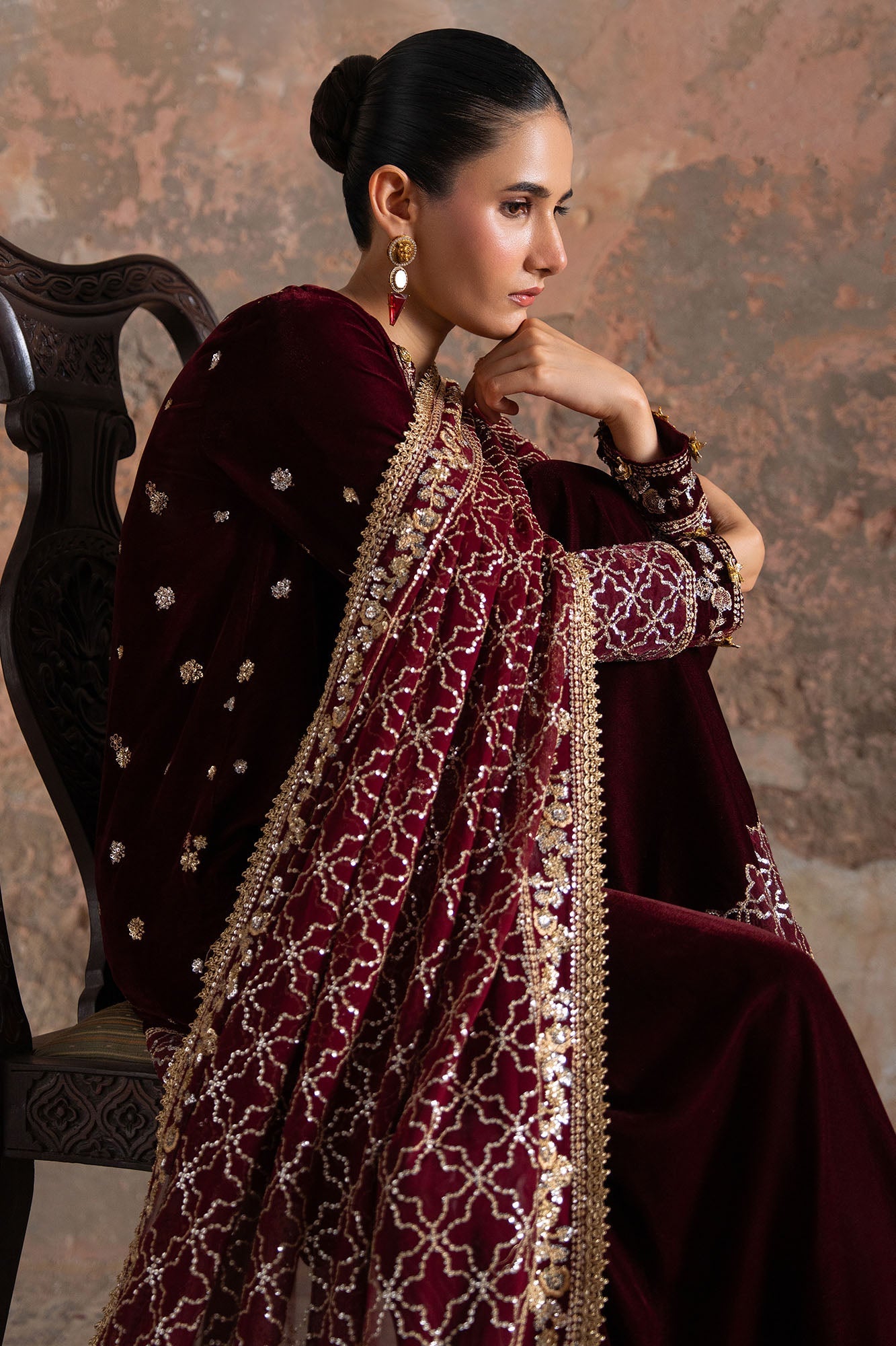Untitled-1_0000_aks03658 Wedding Festive Cross Stitch | CRIMSON FLARE-3PC VELVET EMBROIDERED SUIT– Untitled-1 0000 AKS03658