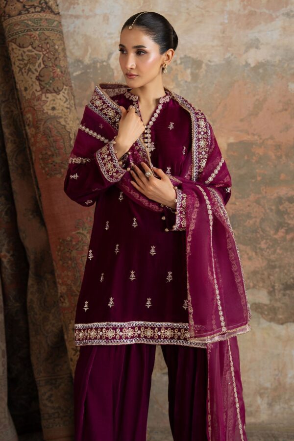 Wedding Festive Cross Stitch | PLUM ATELIER-3PC VELVET EMBROIDERED SUIT– Untitled-1 0001 AKS03449