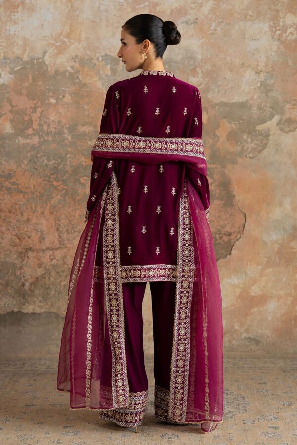 Wedding Festive Cross Stitch | PLUM ATELIER-3PC VELVET EMBROIDERED SUIT– Untitled-1 0002 AKS03443