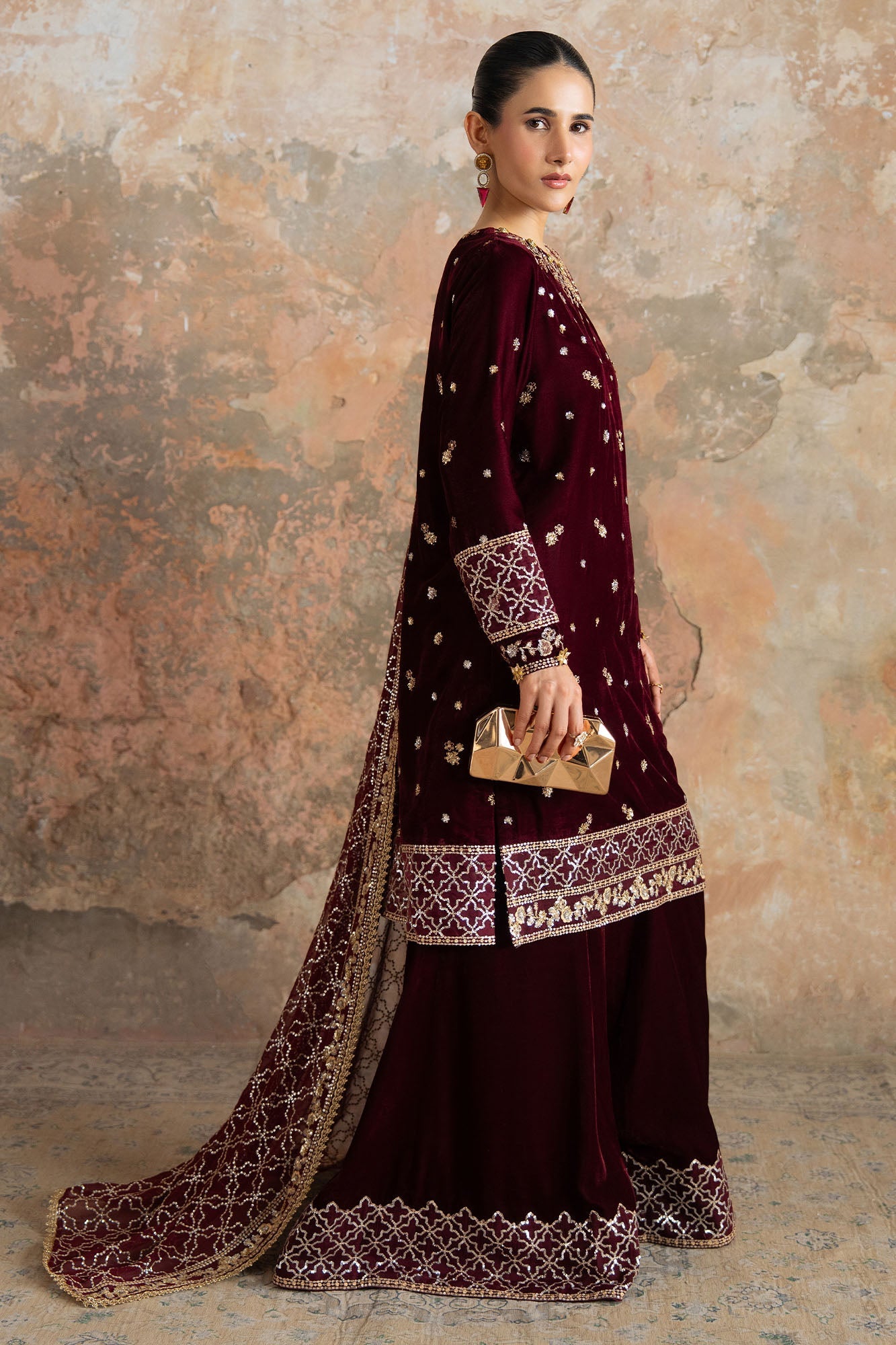 Untitled-1_0003_aks03640 Wedding Festive Cross Stitch | CRIMSON FLARE-3PC VELVET EMBROIDERED SUIT– Untitled-1 0003 AKS03640