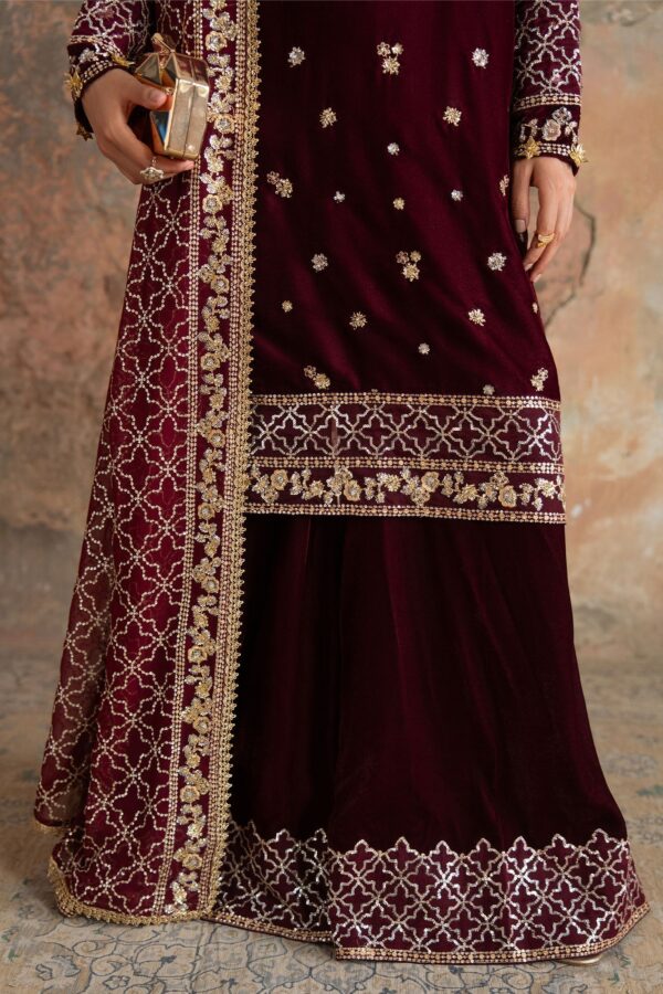 Untitled-1_0004_aks03637 Wedding Festive Cross Stitch | CRIMSON FLARE-3PC VELVET EMBROIDERED SUIT– Untitled-1 0004 AKS03637