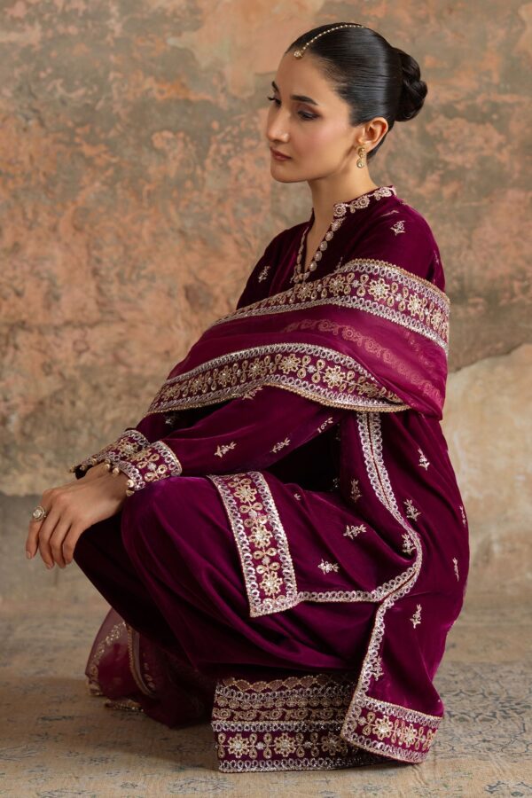 Wedding Festive Cross Stitch | PLUM ATELIER-3PC VELVET EMBROIDERED SUIT– Untitled-1 0006 AKS03462