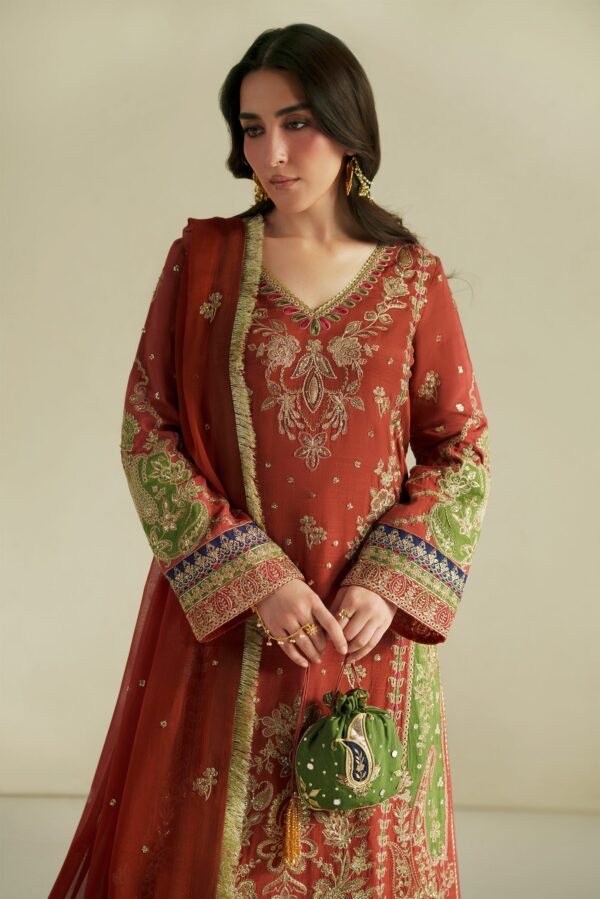 WEB_1-MTB05715 Zar Rust Shirt Set | Raw Silk Edit'26 Vera World