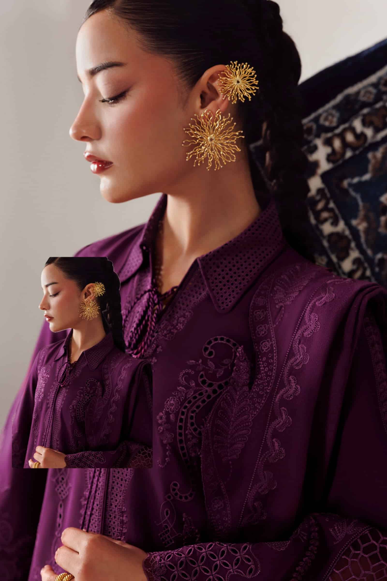 Qline linen '26 qalamkar | qlw-07 maheen– detail view 7 Qline Linen '26 Qalamkar | QLW-07 MAHEEN– detail view 7