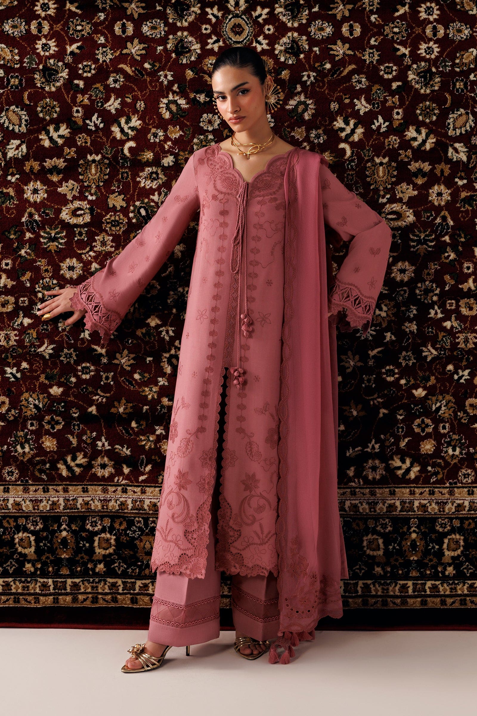Qline linen '26 qalamkar | qlw-13 daniya– alternate view Qline Linen '26 Qalamkar | QLW-13 DANIYA– alternate view