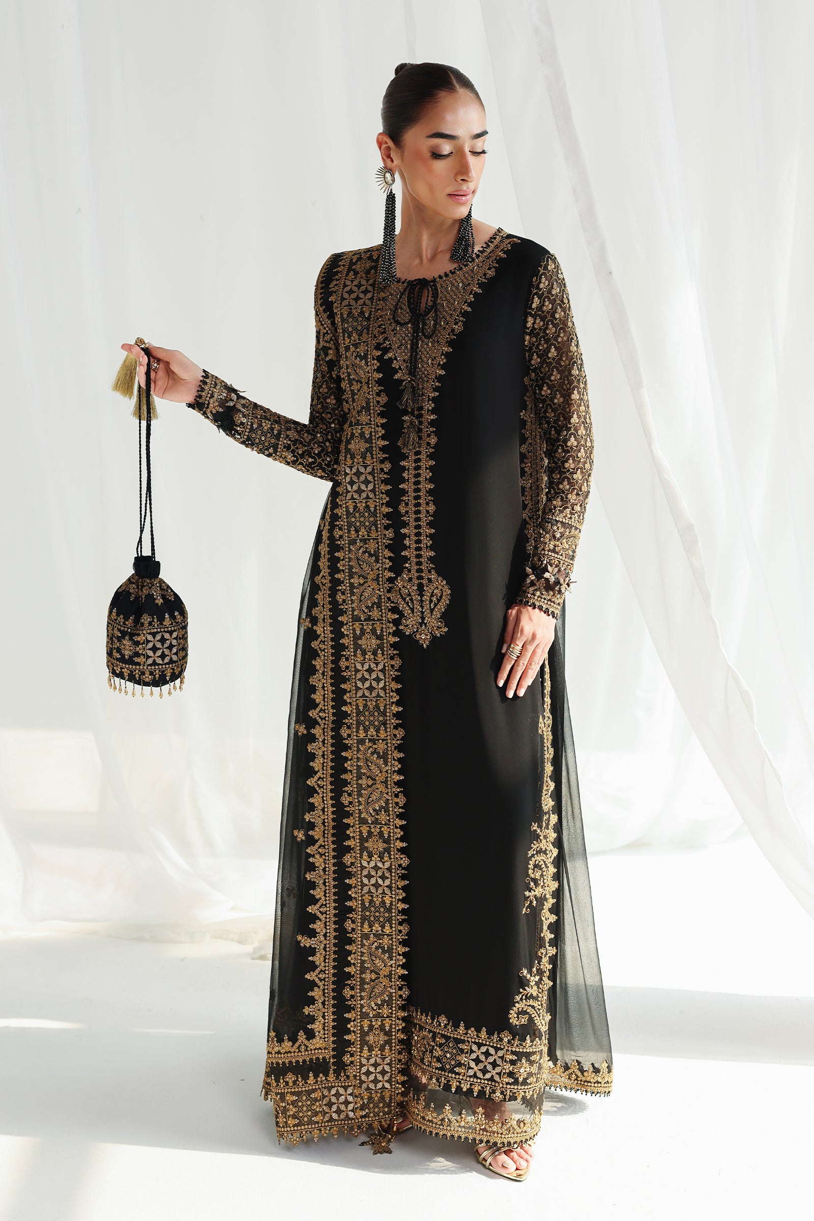 Qalamkar chiffon collection qcc-06 waliya– detail view 6 Qalamkar Chiffon Collection QCC-06 WALIYA– detail view 6