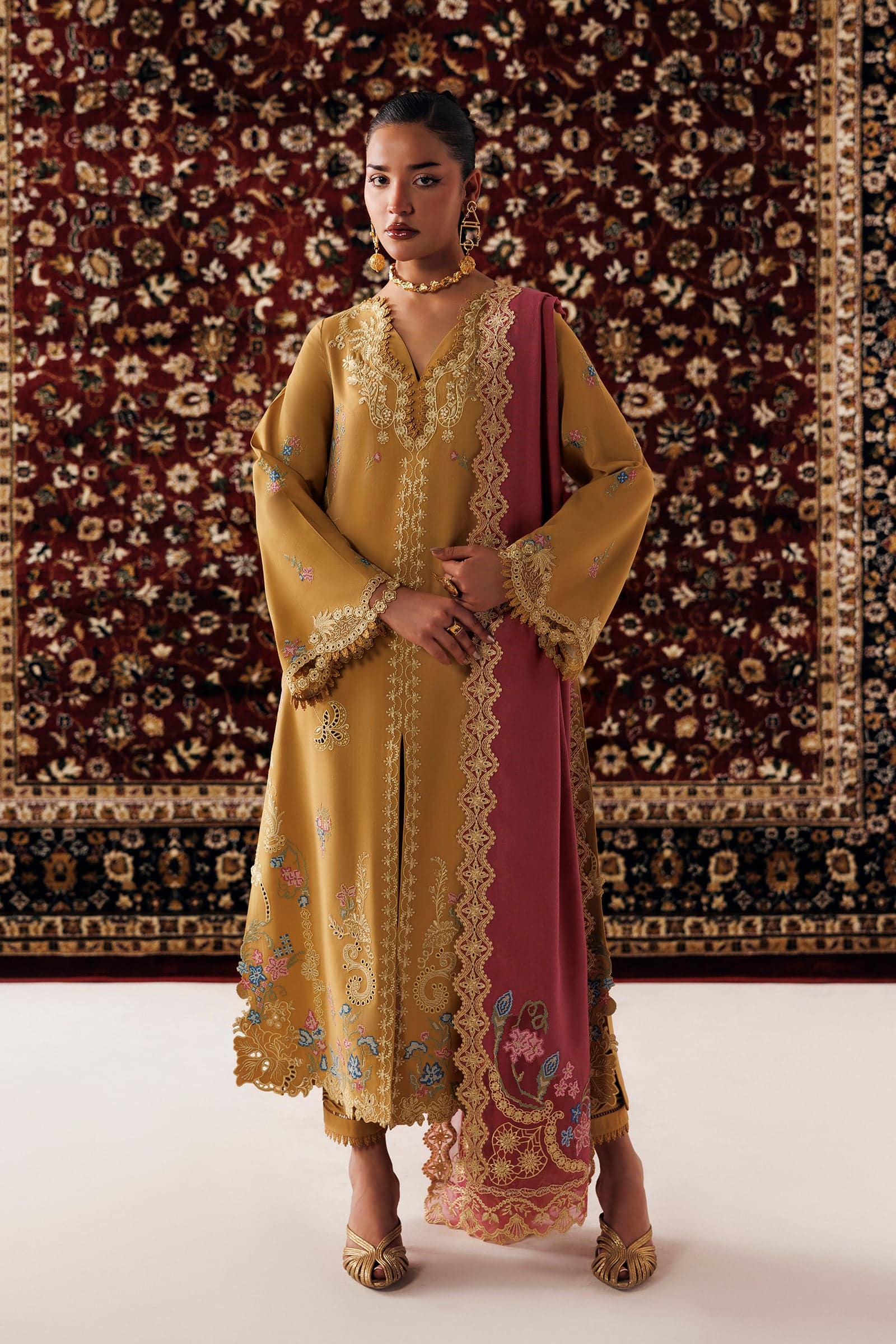 Qline linen '26 qalamkar | qlw-06 nyra Qline Linen '26 Qalamkar | QLW-06 NYRA