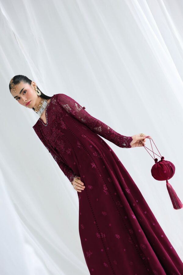 Qalamkar Chiffon Collection QCC-03 WAFA– red 11