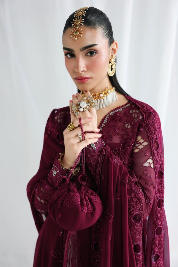 Qalamkar Chiffon Collection QCC-03 WAFA– red 2