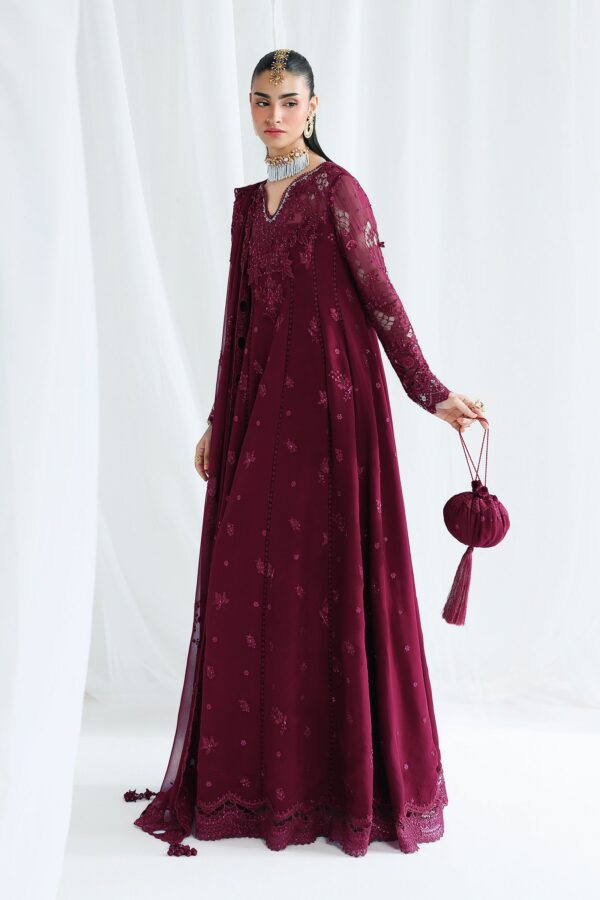 Qalamkar Chiffon Collection QCC-03 WAFA– red 5
