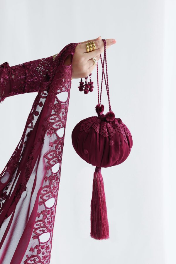 Qalamkar Chiffon Collection QCC-03 WAFA– red 7