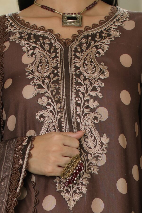 Noor by saadia asad winter embroidered printskhas 26 d8 b - polka espresso– detail view 4 Noor by Saadia Asad Winter Embroidered Printskhas 26 D8 B - Polka Espresso– detail view 4