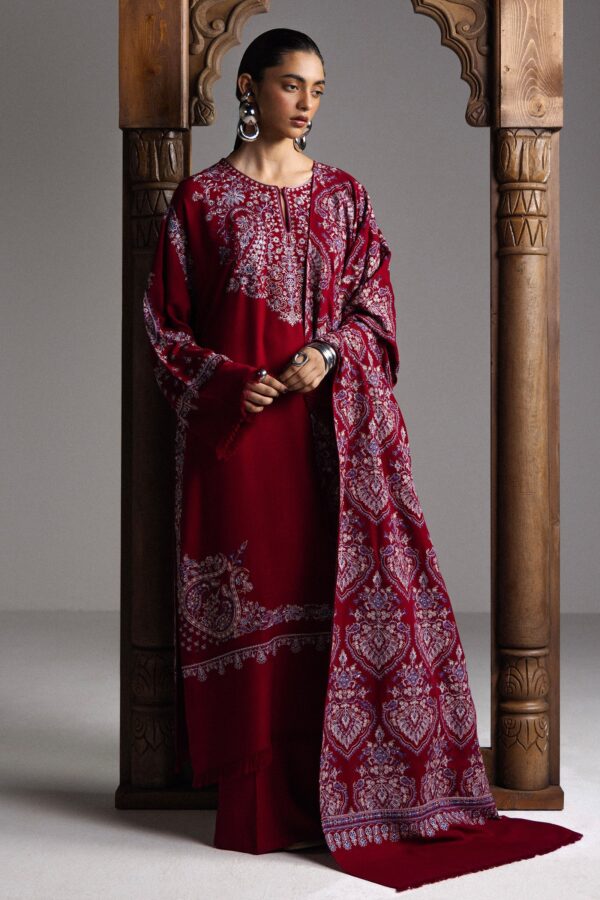 Zara Shahjahan Saraab Winter Unstitched QIRMIZ-D7 Zara Shahjahan Saraab Winter Unstitched QIRMIZ-D7