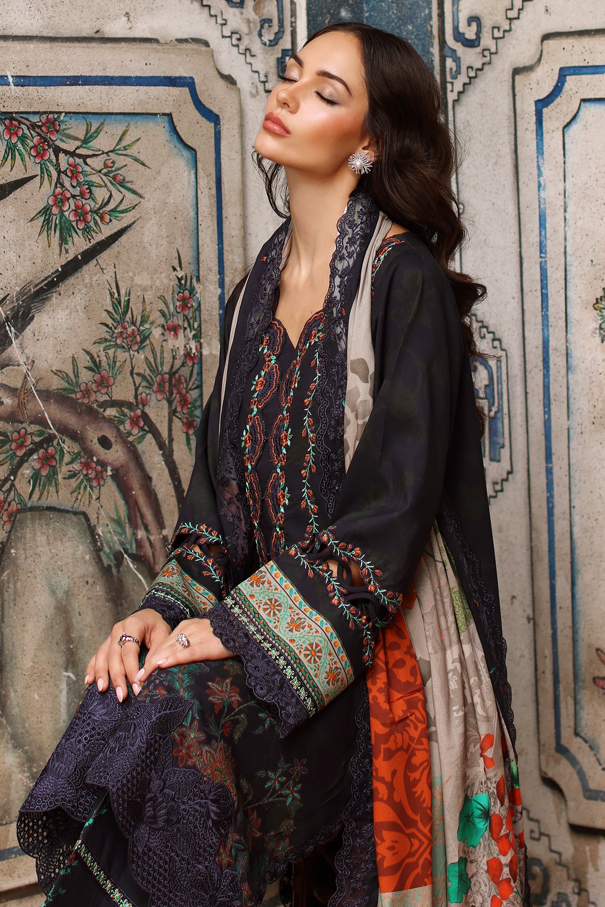 29a2350_2 Charizma Combination Collection 3-PC Unstitched Embroidered Linen Collection CCW7-21– 29A2350 2