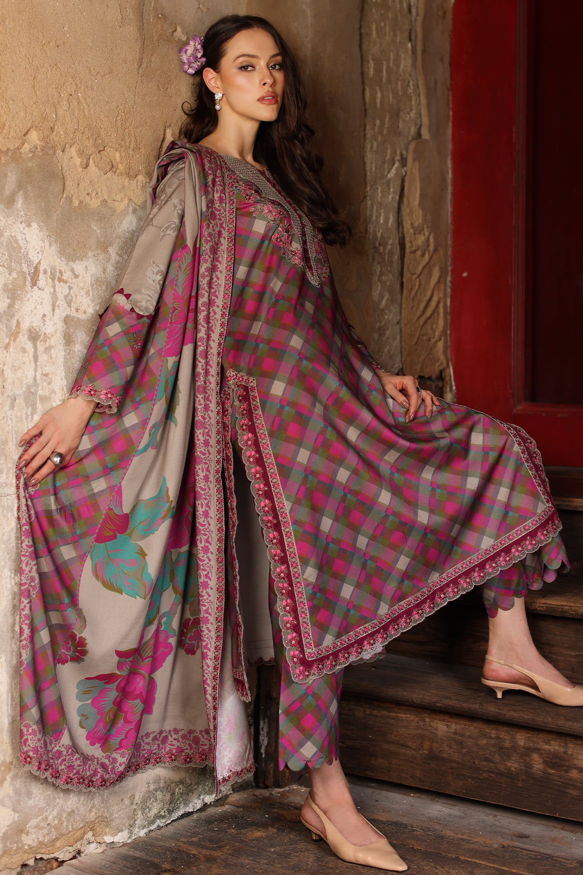 29a2907_2 Charizma Combination Collection 3-PC Unstitched Embroidered Linen Collection CCW7-20– 29A2907 2