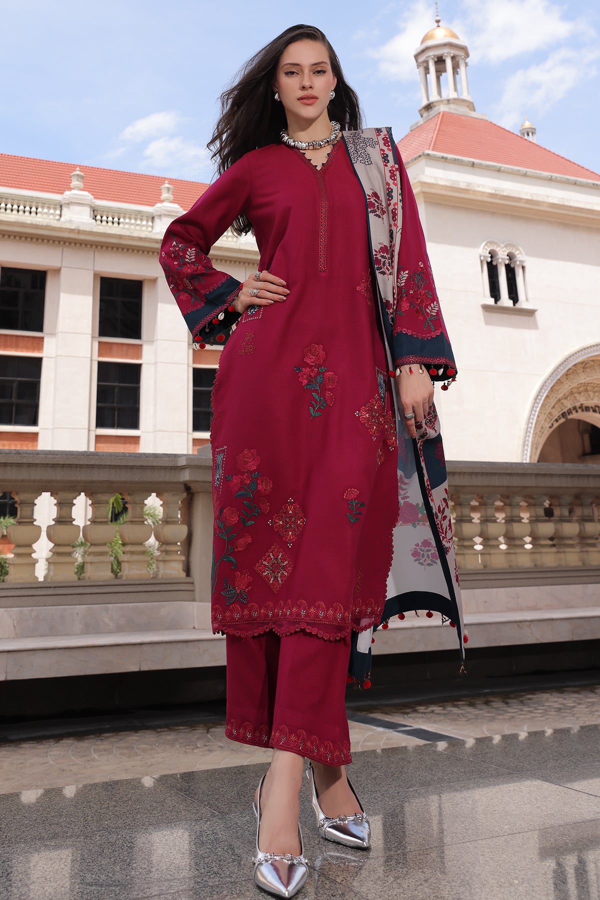 Charizma poshima collection 3-pc unstitched peach leather collection psw6-23 Charizma Poshima Collection 3-PC Unstitched Peach Leather Collection PSW6-23