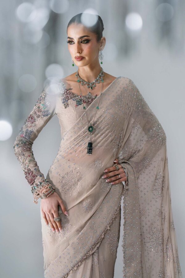 Maria B Mbroidered BD-3103 Unstitched Embroidered Chiffon Saree Maria B Mbroidered BD-3103 Unstitched Embroidered Chiffon Saree