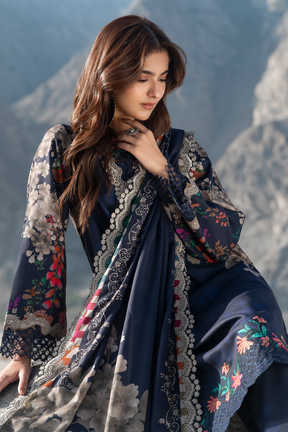 Charizma aniq winter collection 3-pc unstitched embroidered linen collection anw7-14– alternate view Charizma Aniq Winter Collection 3-PC Unstitched Embroidered Linen Collection ANW7-14– alternate view