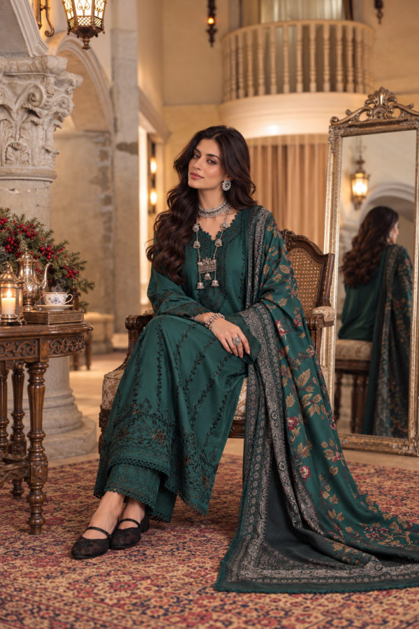 Noor by saadia asad winter embroidered printskhas 26 d5 b - teal nocturne– detail view 8 Noor by Saadia Asad Winter Embroidered Printskhas 26 D5 B - Teal Nocturne– detail view 8