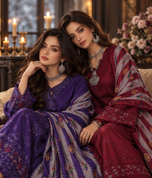 Noor by saadia asad winter embroidered printskhas 26 d6 b aubergine delight– detail view 4 Noor by Saadia Asad Winter Embroidered Printskhas 26 D6 B Aubergine Delight– detail view 4