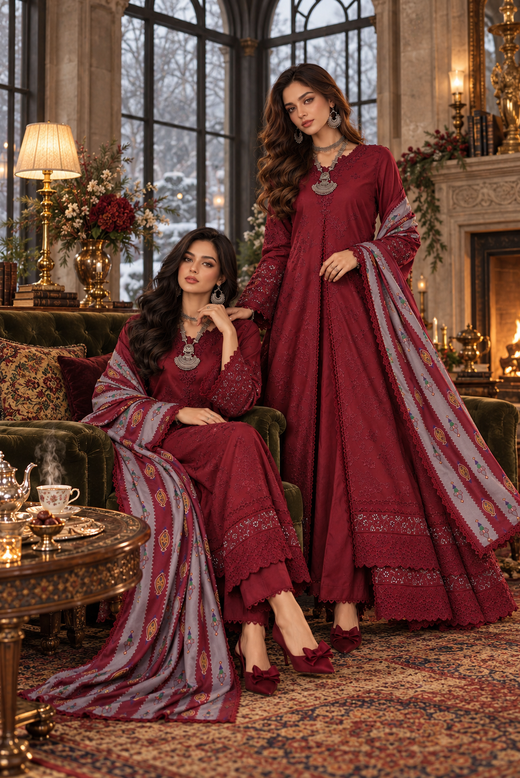 Noor by saadia asad winter embroidered printskhas 26 d6 a - cardinal wine– detail view 3 Noor by Saadia Asad Winter Embroidered Printskhas 26 D6 A - Cardinal wine– detail view 3