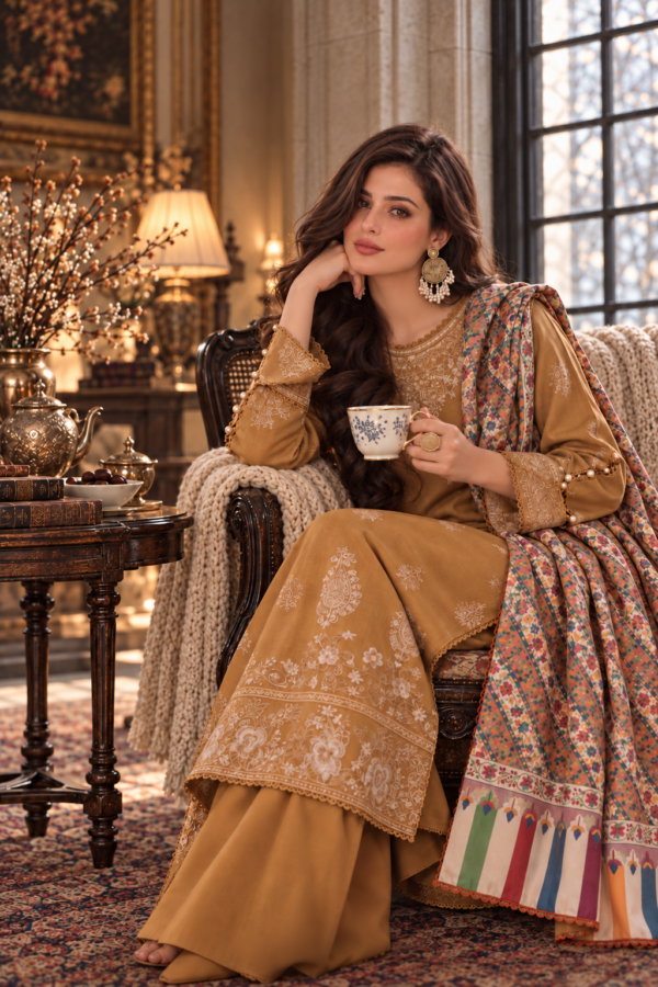 Noor by Saadia Asad Winter Embroidered Printskhas 26 D10 A - Autumn Saffron– alternate view Noor by Saadia Asad Winter Embroidered Printskhas 26 D10 A - Autumn Saffron– alternate view