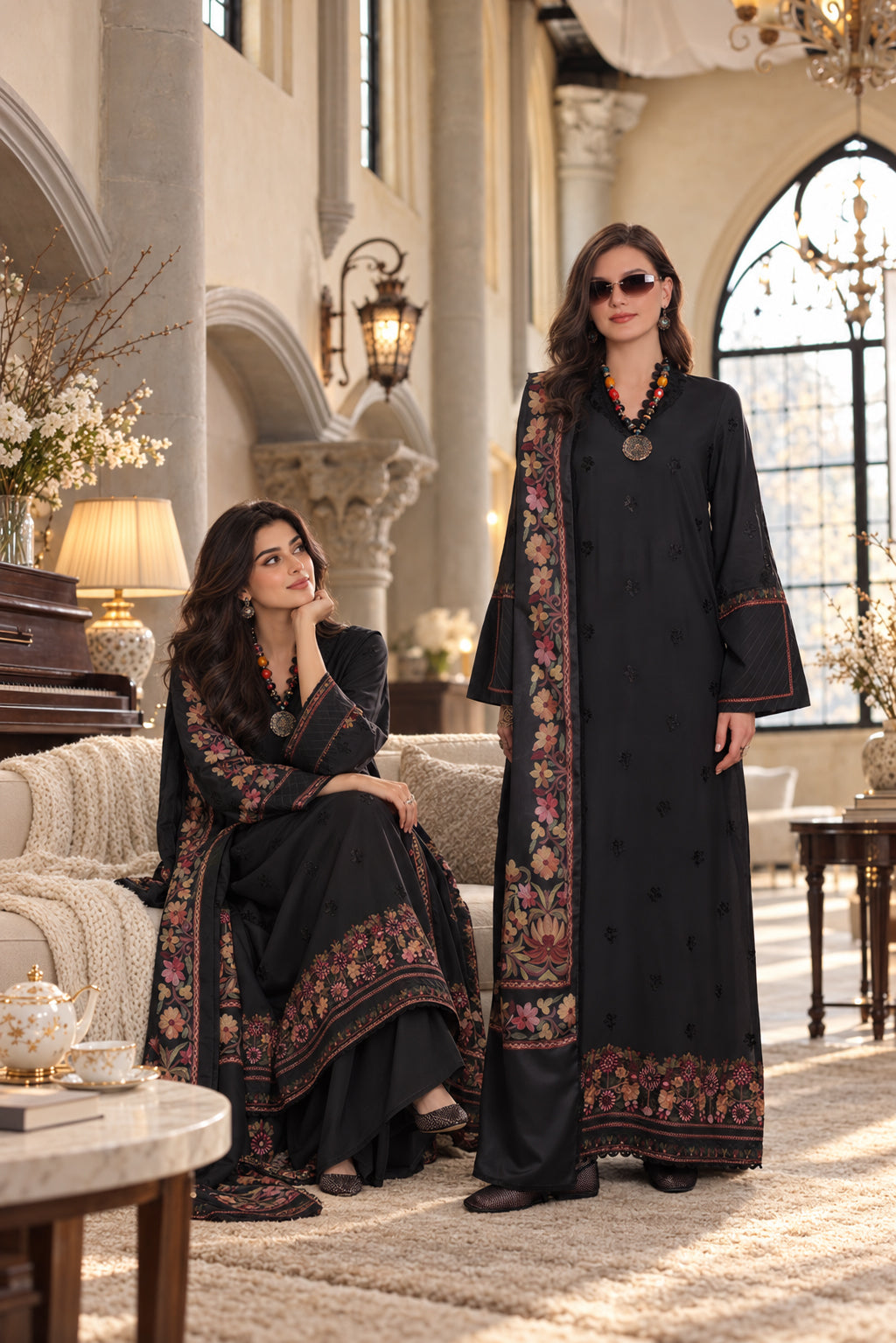 Noor by saadia asad winter embroidered printskhas 26 d2 a - shadow black aari– alternate view Noor by Saadia Asad Winter Embroidered Printskhas 26 D2 A - Shadow Black Aari– alternate view