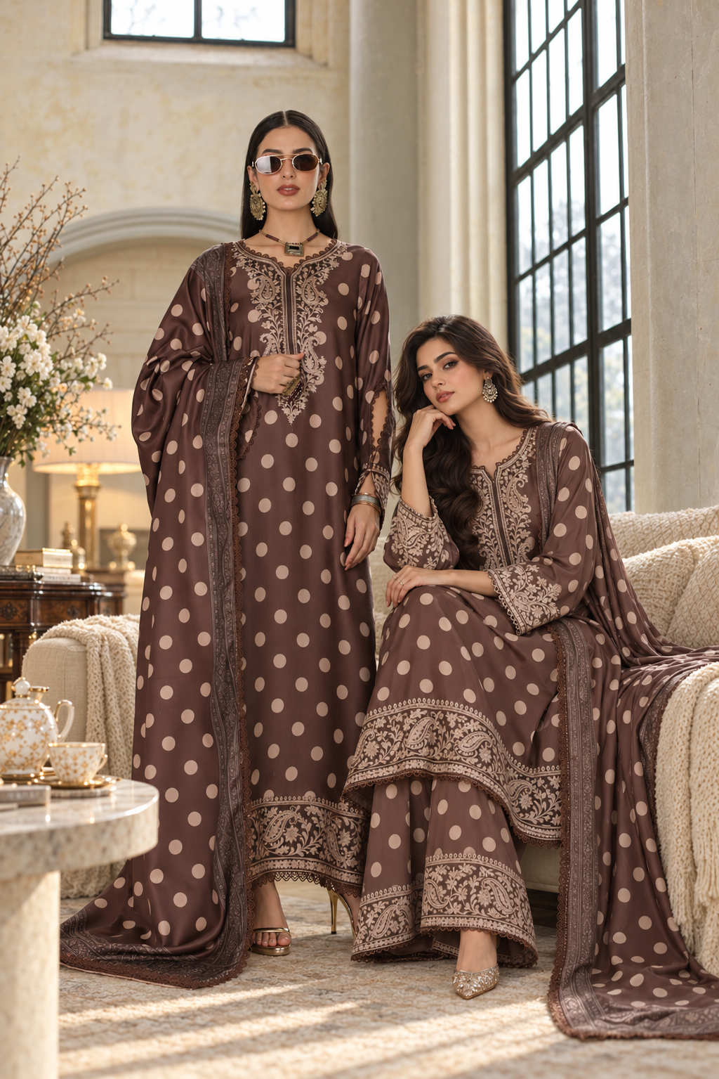 Noor by saadia asad winter embroidered printskhas 26 d8 b - polka espresso– detail view 7 Noor by Saadia Asad Winter Embroidered Printskhas 26 D8 B - Polka Espresso– detail view 7