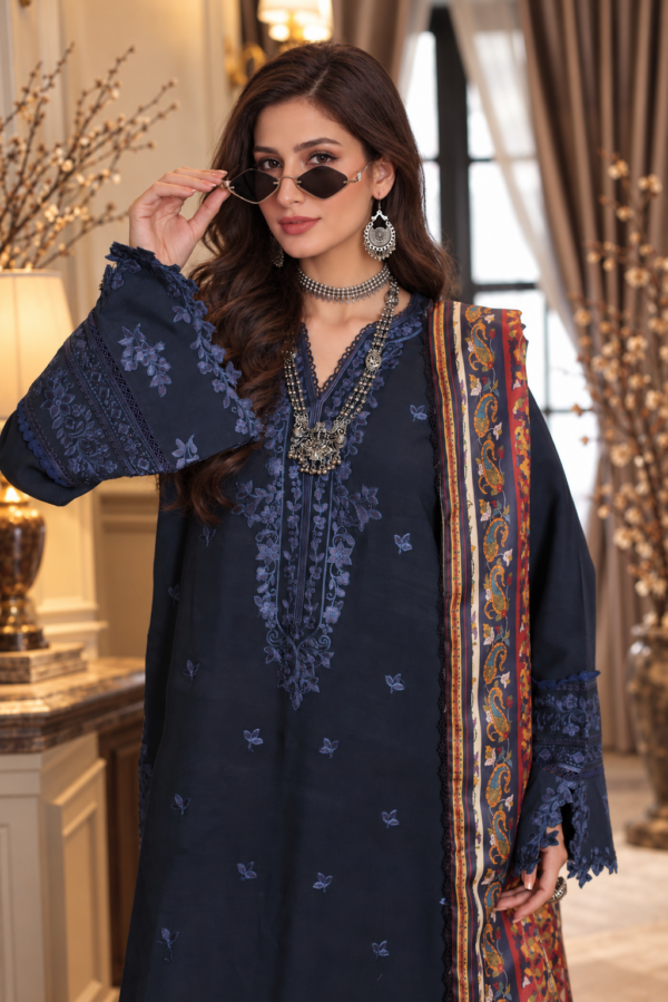 Noor by Saadia Asad Winter Embroidered Printskhas 26 D7 A - Kaani Blue Dusk– alternate view Noor by Saadia Asad Winter Embroidered Printskhas 26 D7 A - Kaani Blue Dusk– alternate view