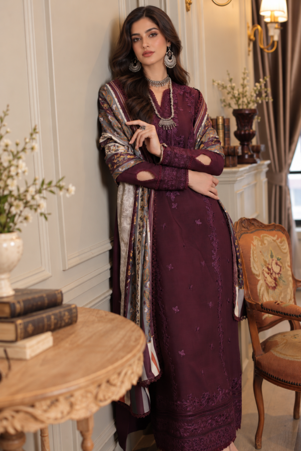Noor by Saadia Asad Winter Embroidered Printskhas 26 D7 B - Kaani Merlot Frost– alternate view Noor by Saadia Asad Winter Embroidered Printskhas 26 D7 B - Kaani Merlot Frost– alternate view