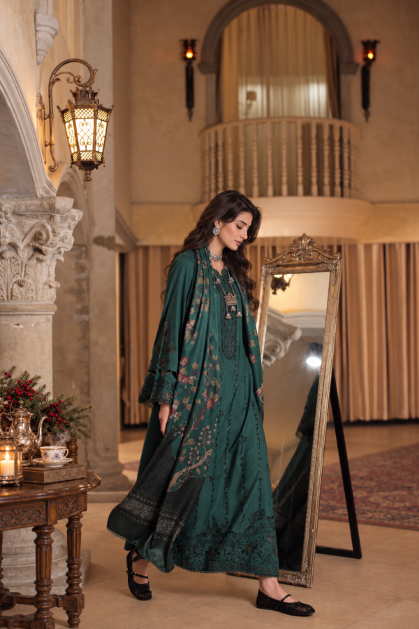 Noor by Saadia Asad Winter Embroidered Printskhas 26 D5 B - Teal Nocturne– alternate view Noor by Saadia Asad Winter Embroidered Printskhas 26 D5 B - Teal Nocturne– alternate view