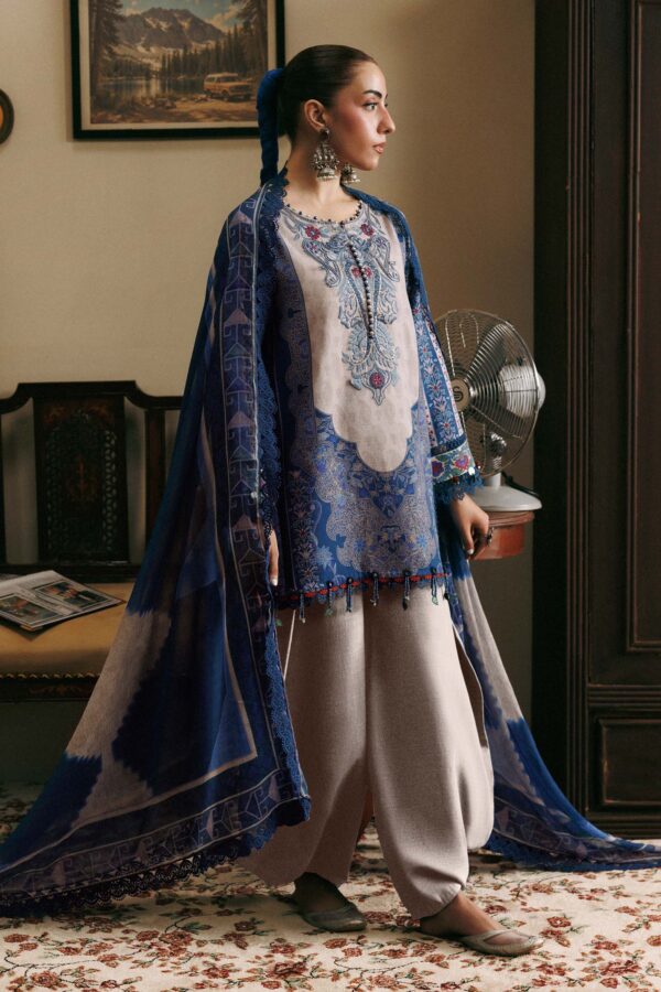 Mb-cusv15-01a-e M Basics Agla Station Winter 26 3 Pc Unstitched Embroidered Slub Khaddar Suit | MB-CUSV15-01A– MB-CUSV15-01A-e