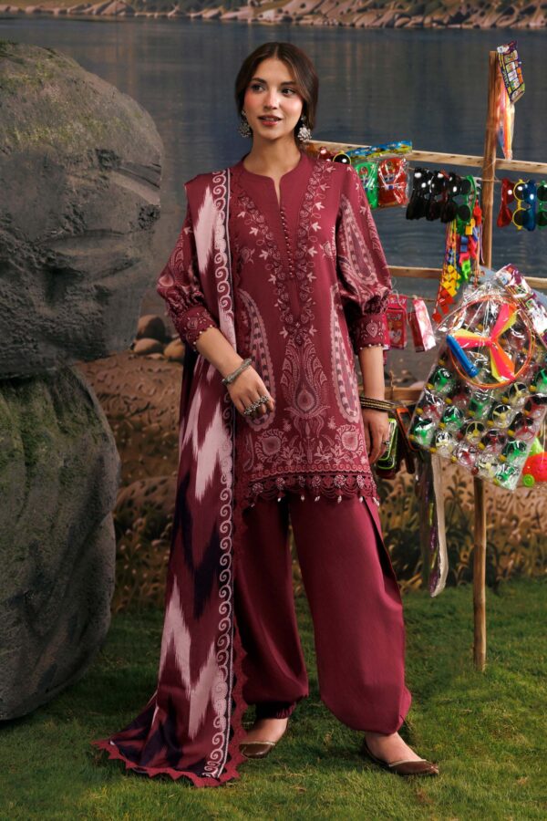 MB-CUSV15-02A-b M Basics Agla Station Winter 26 3 Pc Unstitched Embroidered Slub Khaddar Suit | MB-CUSV15-02A– MB-CUSV15-02A-b