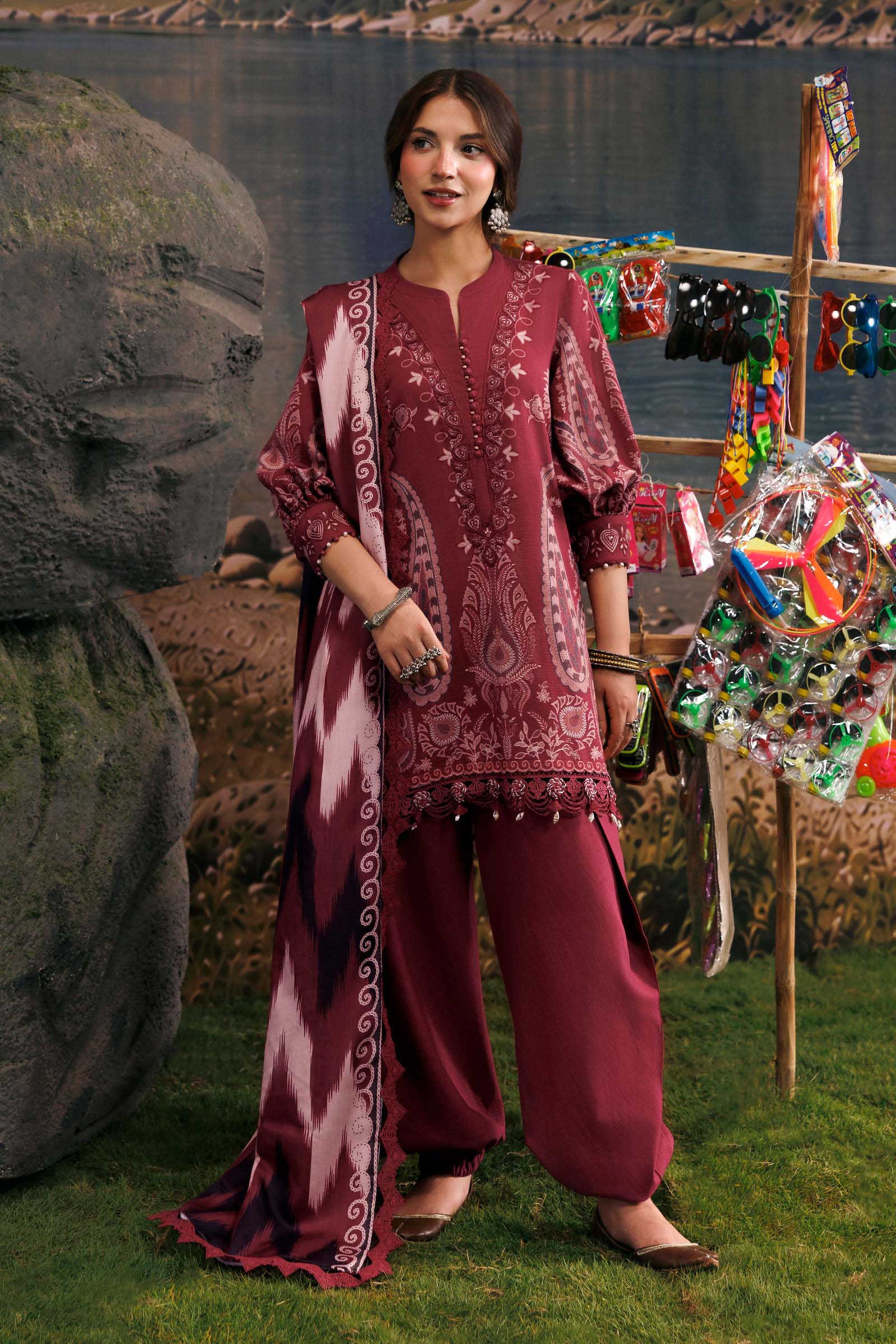 Mb-cusv15-02a-b M Basics Agla Station Winter 26 3 Pc Unstitched Embroidered Slub Khaddar Suit | MB-CUSV15-02A– MB-CUSV15-02A-b