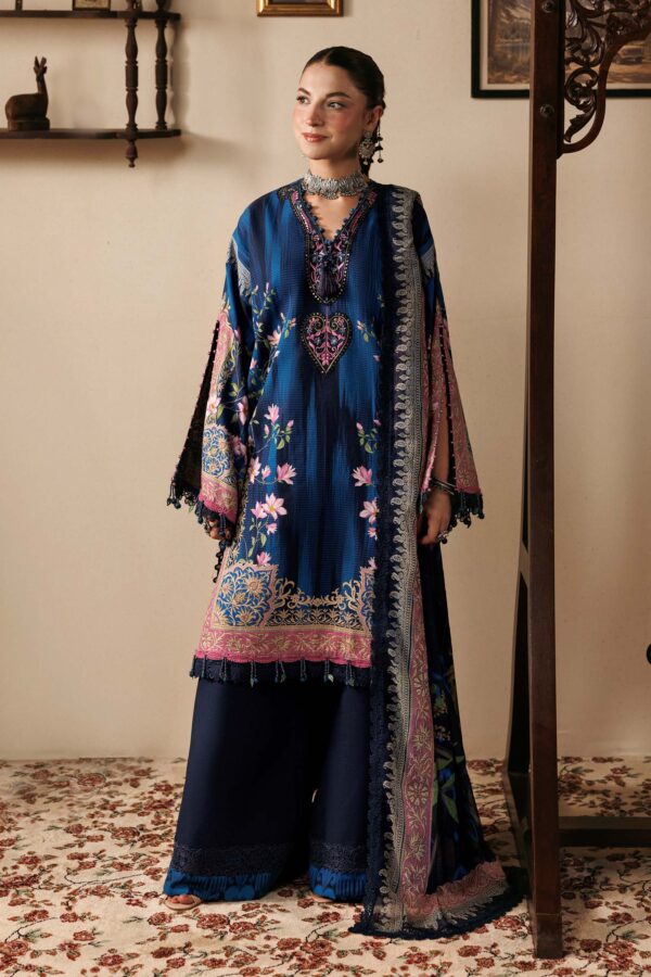 MB-CUSV15-05A-A M Basics Agla Station Winter 26 3 Pc Unstitched Embroidered Slub Khaddar Suit | MB-CUSV15-05A