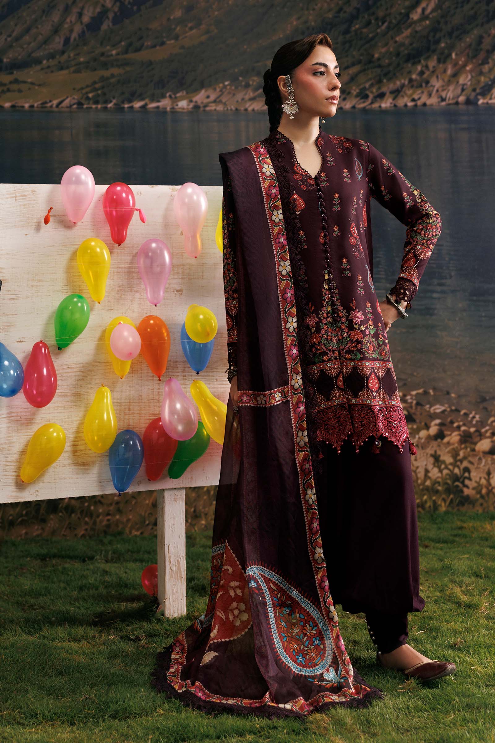 Mb-cusv15-09b-a M Basics Agla Station Winter 26 3 Pc Unstitched Embroidered Linen Suit | MB-CUSV15-09B