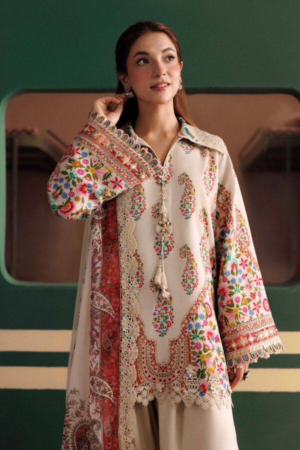 MB-CUSV15-10A-A M Basics Agla Station Winter 26 3 Pc Unstitched Embroidered Linen Suit | MB-CUSV15-10A