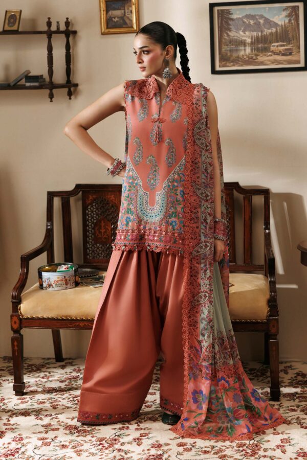 MB-CUSV15-10B-A M Basics Agla Station Winter 26 3 Pc Unstitched Embroidered Linen Suit | MB-CUSV15-10B