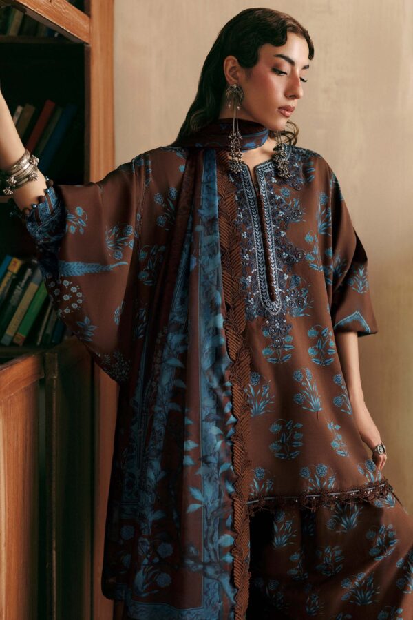 MB-CUSV15-12B-A M Basics Agla Station Winter 26 3 Pc Unstitched Embroidered Linen Suit | MB-CUSV15-12B