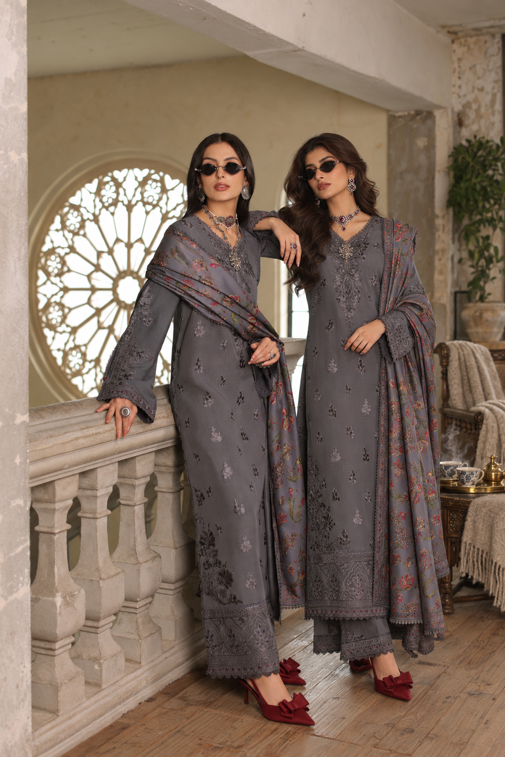 Pairedslategreypakistaniwintercouture-2 Noor by Saadia Asad Winter Embroidered Printskhas 26 D4 A - Graphite steel– PairedSlateGreyPakistaniWinterCouture-2
