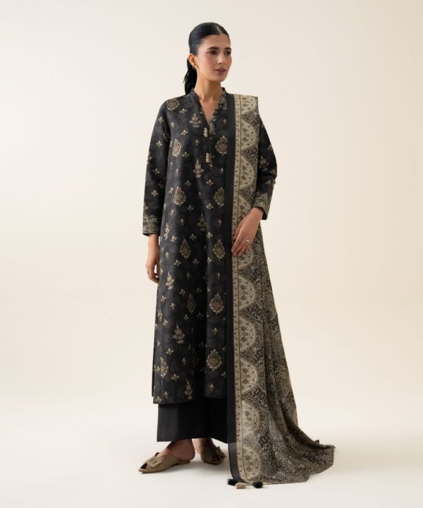 U3PDS26V9114_2 Sapphire Unstitched Fall Winter 26 3 PIECE - PRINTED LIGHT KHADDAR SUIT | U3PDS26V9114