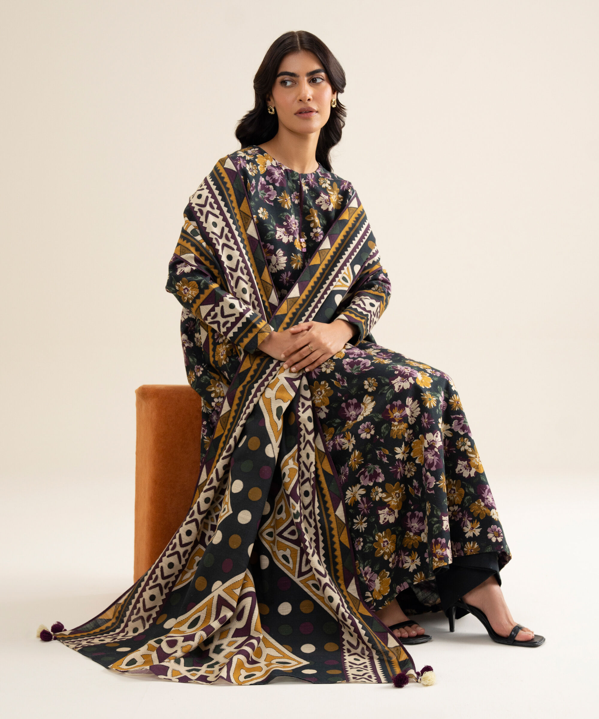 U3pdys26v939_2 Sapphire Unstitched Fall Winter 26 3 Piece - Printed Premium Khaddar Suit | U3PDYS26V939