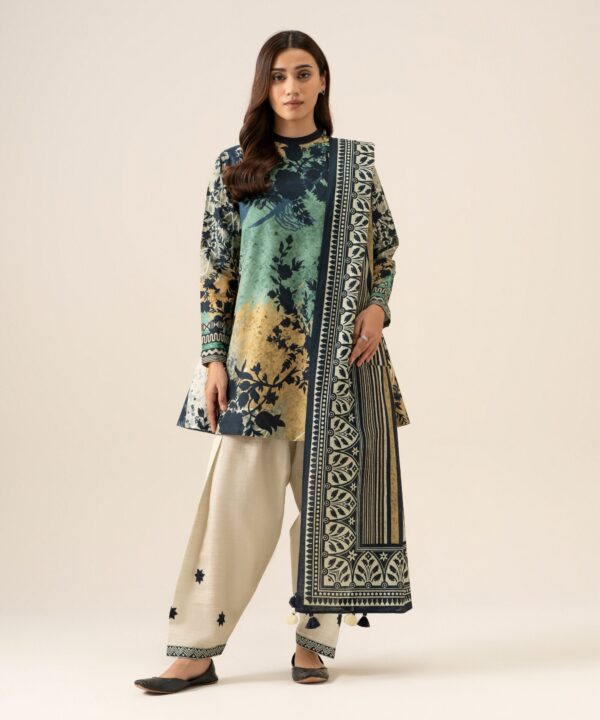 U3PDYS26V949_3 Sapphire Unstitched Fall Winter 26 3 Piece - Printed Light Khaddar Suit | U3PDYS26V949– U3PDYS26V949 3