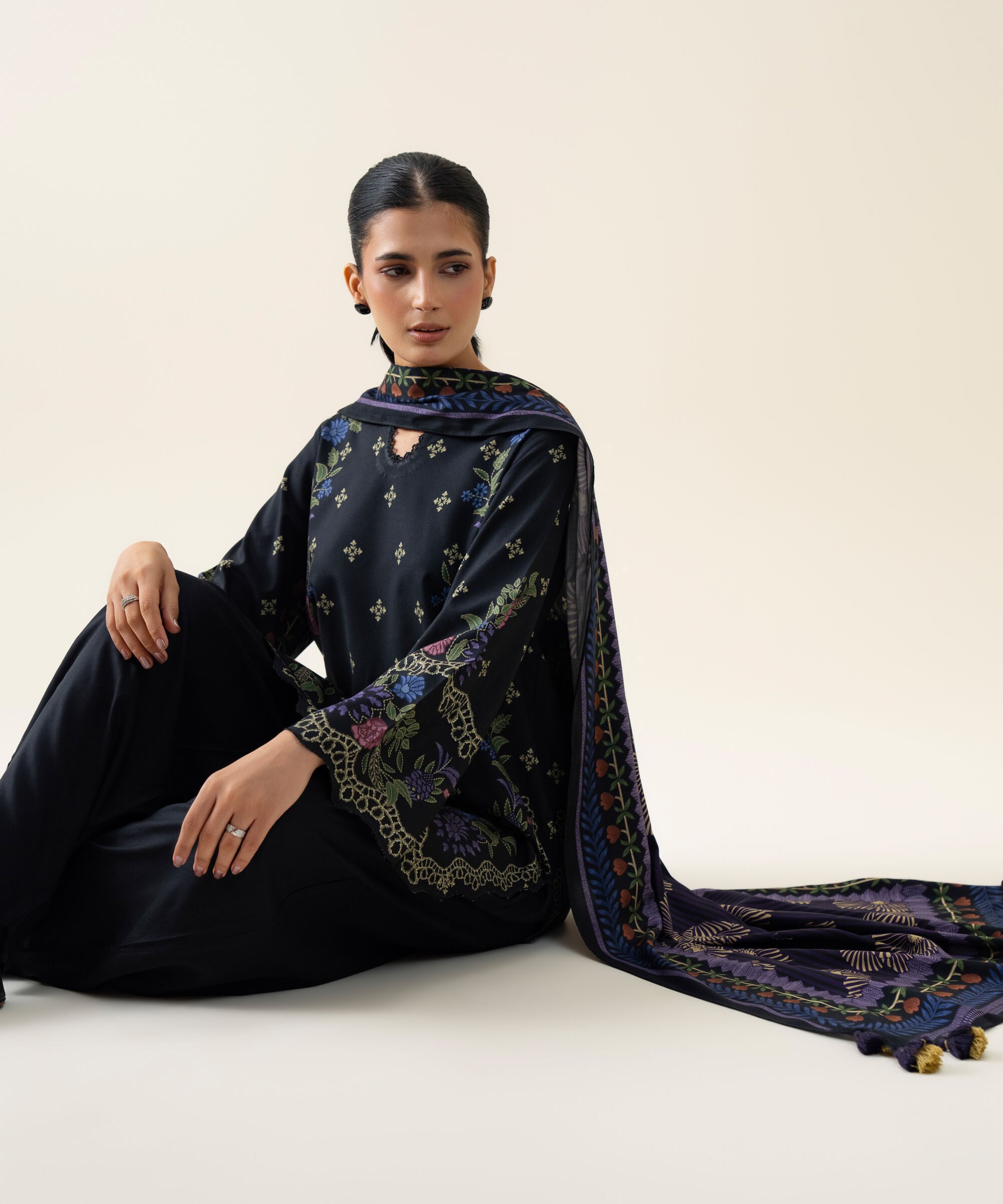U3pdys26v997_2 Sapphire Unstitched Fall Winter 26 3 PIECE - PRINTED VISCOSE LINEN SUIT | U3PDYS26V997